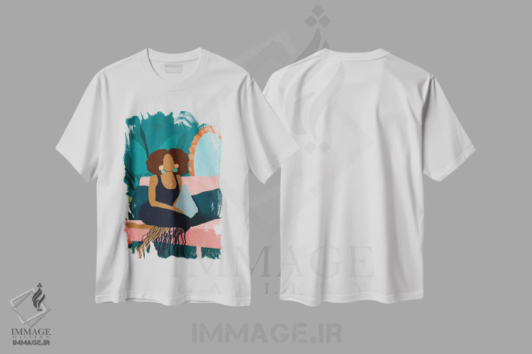 تیشرت سفید طرح دار روی کاناپه ام، هنر آمریکایی آفریقایی تبار اثر رینا نوریگا | فروشگاه ایماژ