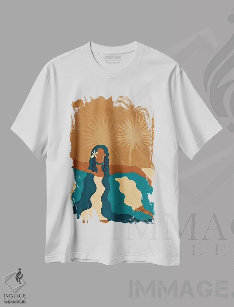 تیشرت سفید طرح دار سرریز شدن، هنر آمریکایی آفریقایی تبار اثر رینا نوریگا | immage.ir