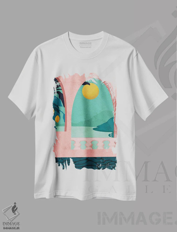 تیشرت سفید طرح دار پوزیتانو، تزئینی اثر رینا نوریگا | immage.ir