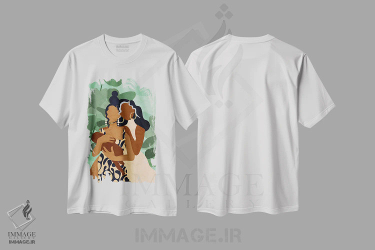 تیشرت سفید طرح دار سه نسل، هنر آمریکایی آفریقایی تبار اثر رینا نوریگا | فروشگاه ایماژ