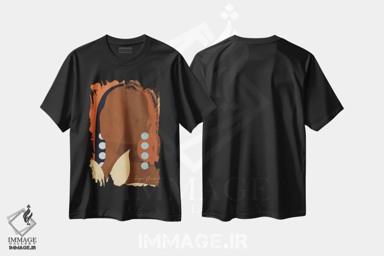 تیشرت مشکی طرح دار سر برآوردن، هنر آمریکایی آفریقایی تبار اثر رینا نوریگا | immage.ir