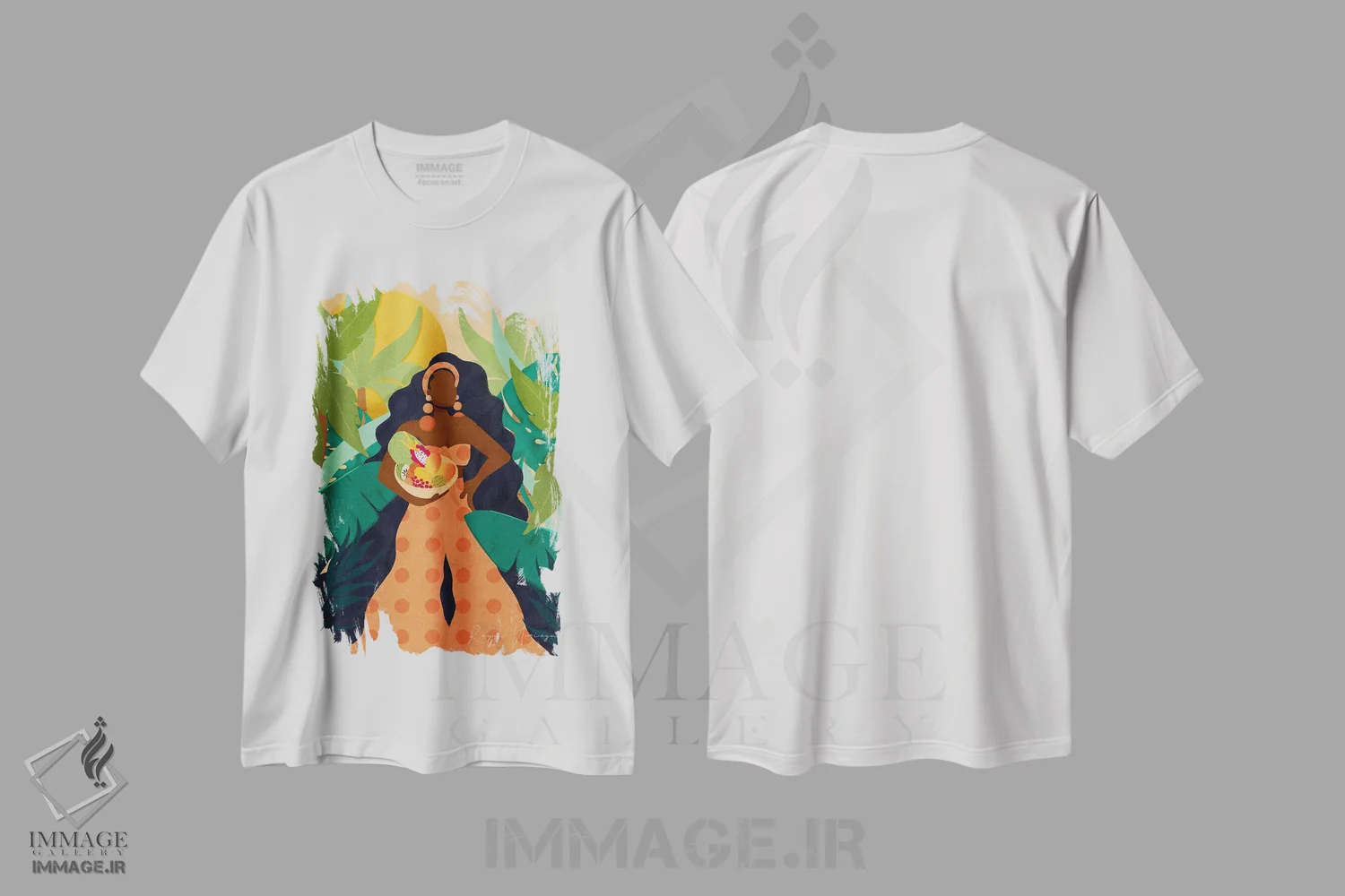 تیشرت سفید طرح دار میوه های جنوب فلوریدا ۲، هنر آمریکایی آفریقایی تبار اثر رینا نوریگا | فروشگاه ایماژ