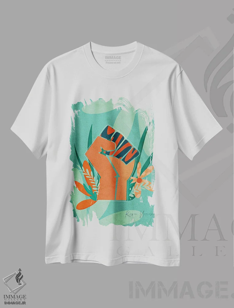 تیشرت سفید طرح دار جشن ژون تینث، هنر آمریکایی آفریقایی تبار اثر رینا نوریگا | immage.ir