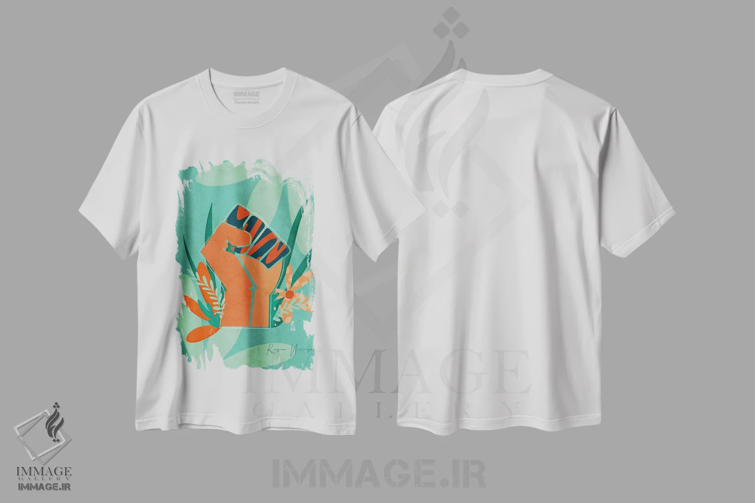 تیشرت سفید طرح دار جشن ژون تینث، هنر آمریکایی آفریقایی تبار اثر رینا نوریگا | immage.ir