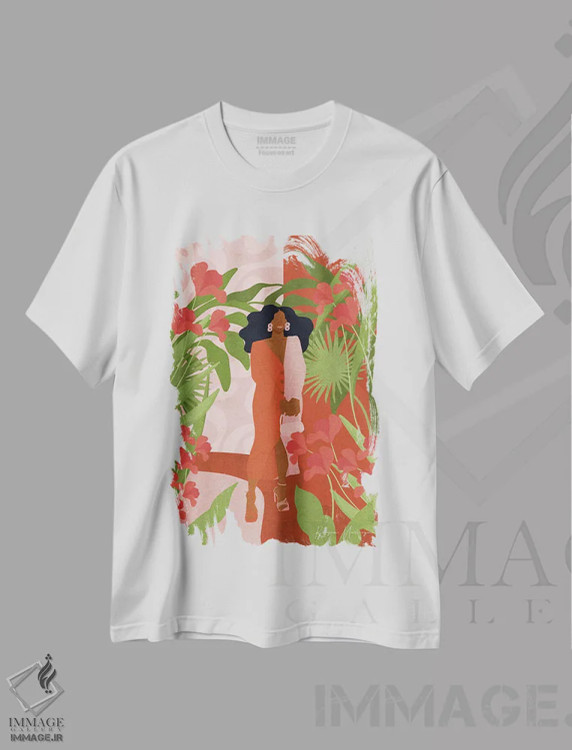 تیشرت سفید طرح دار رُزی، هنر آمریکایی آفریقایی تبار اثر رینا نوریگا | فروشگاه ایماژ