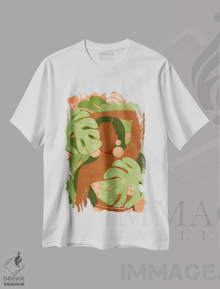 تیشرت سفید طرح دار سایه دار، هنر آمریکایی آفریقایی تبار اثر رینا نوریگا | immage.ir