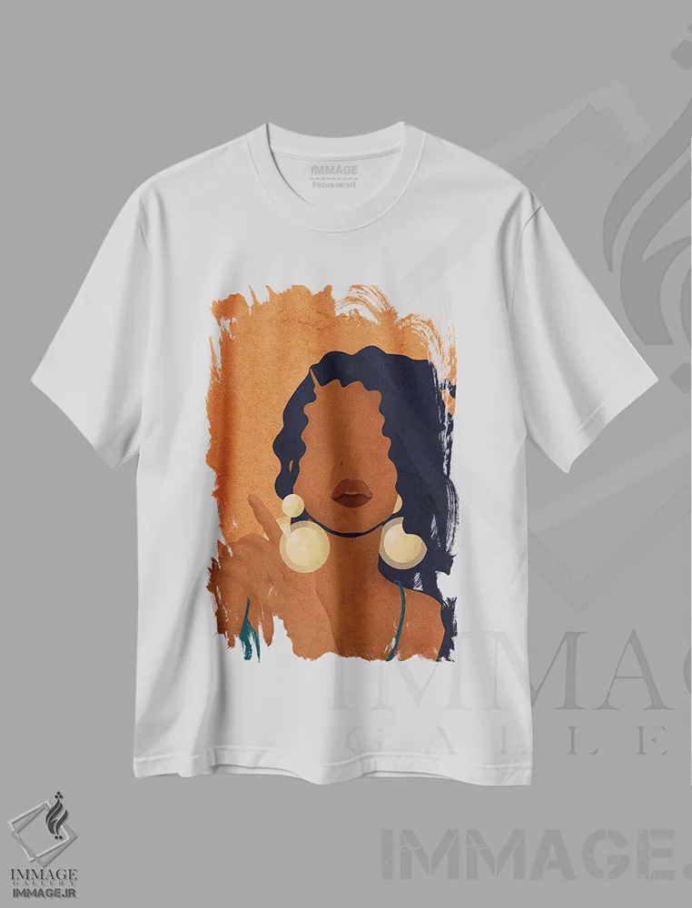 تیشرت سفید طرح دار پیدایش، هنر آمریکایی آفریقایی تبار اثر رینا نوریگا | فروشگاه ایماژ