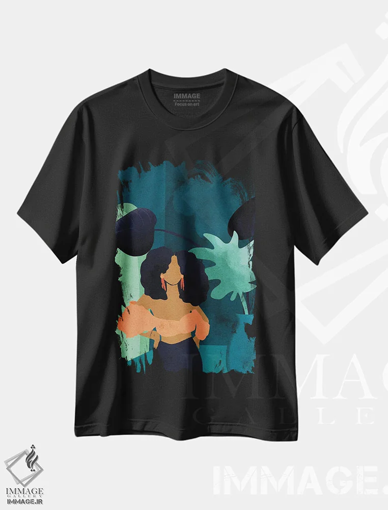 تیشرت مشکی طرح دار رینا، هنر آمریکایی آفریقایی تبار اثر رینا نوریگا | immage.ir
