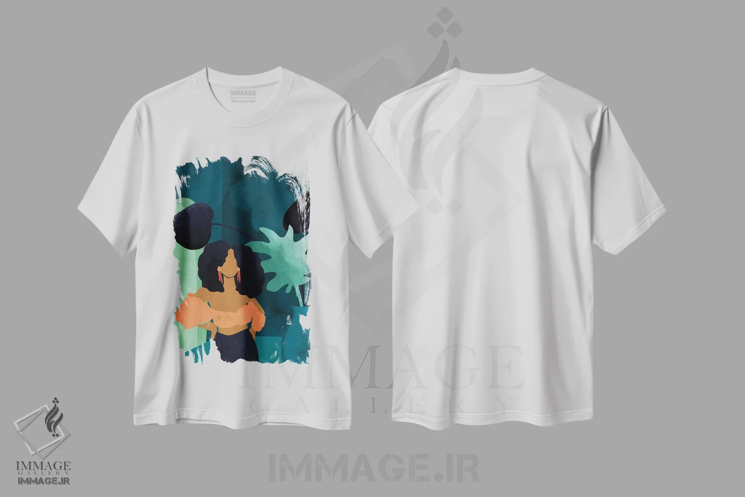 تیشرت سفید طرح دار رینا، هنر آمریکایی آفریقایی تبار اثر رینا نوریگا | فروشگاه ایماژ