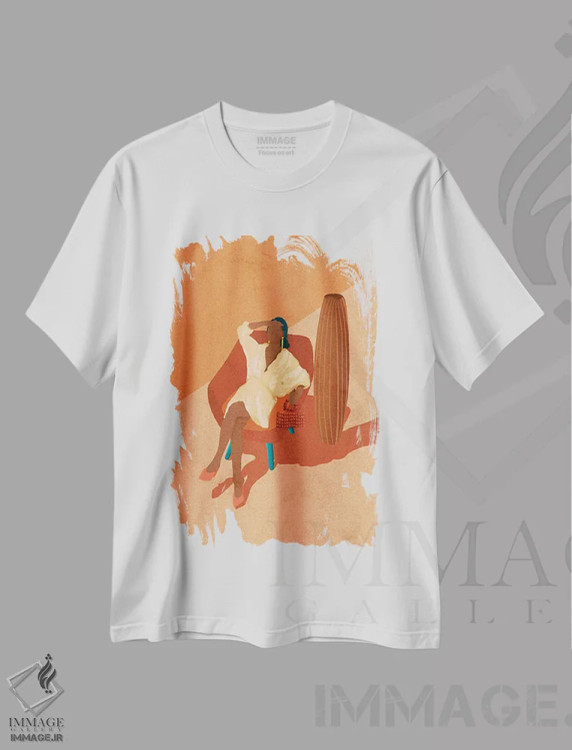 تیشرت سفید طرح دار سارای، هنر آمریکایی آفریقایی تبار اثر رینا نوریگا | immage.ir