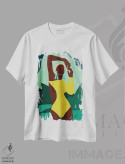 تیشرت سفید طرح دار سیترو نلا، هنر آمریکایی آفریقایی تبار اثر رینا نوریگا | فروشگاه ایماژ