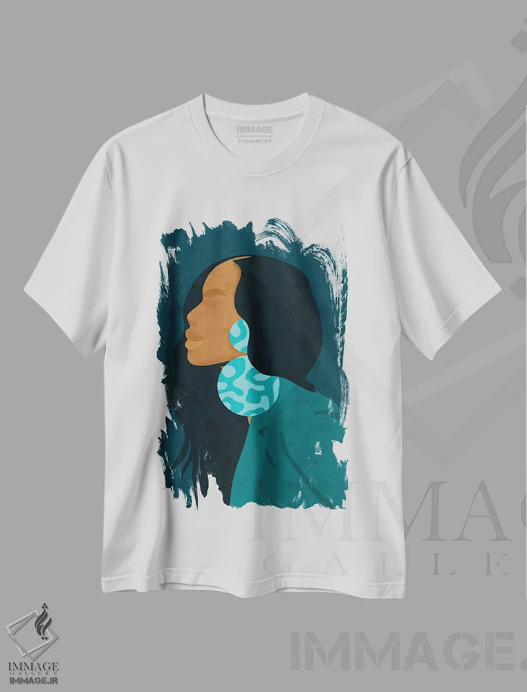 تیشرت سفید طرح دار شریل، هنر آمریکایی آفریقایی تبار اثر رینا نوریگا | immage.ir