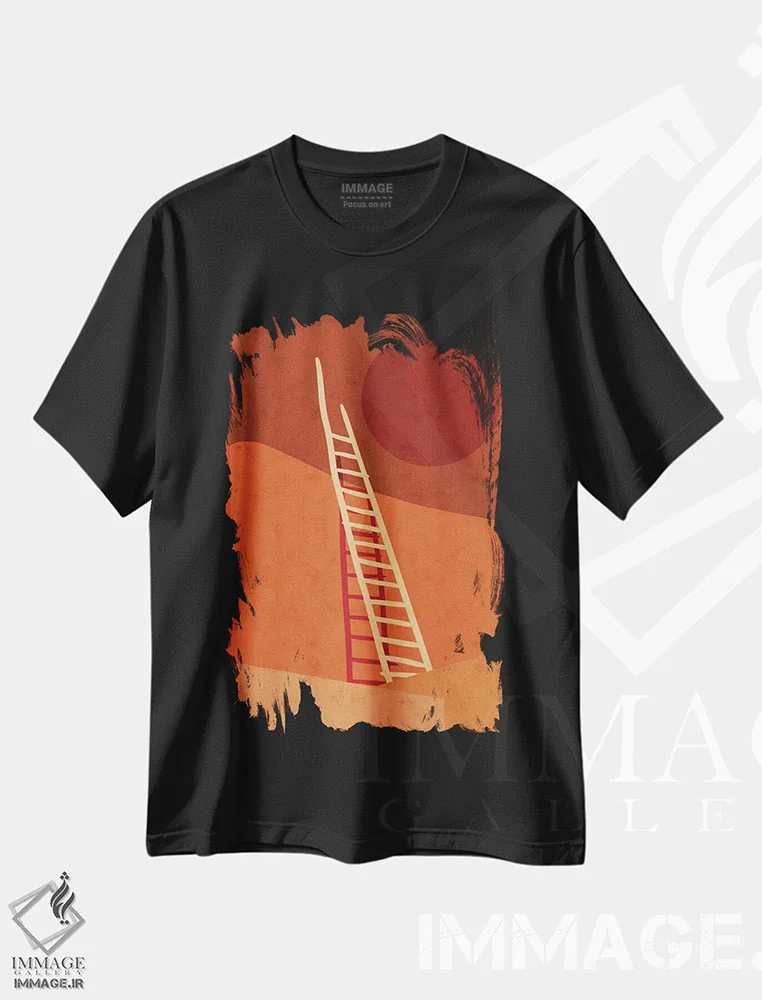 تیشرت مشکی طرح دار صحرا، تزئینی اثر رینا نوریگا | فروشگاه ایماژ