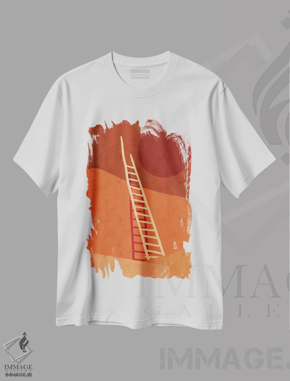تیشرت سفید طرح دار صحرا، تزئینی اثر رینا نوریگا | immage.ir