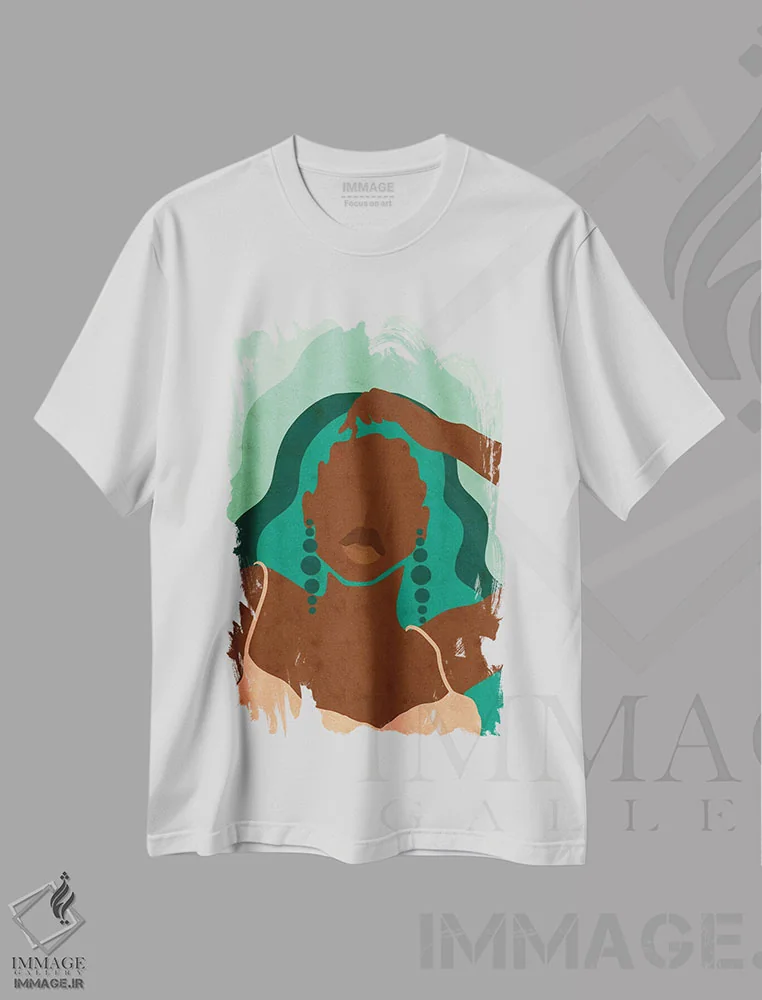 تیشرت سفید طرح دار زمرد، هنر آمریکایی آفریقایی تبار اثر رینا نوریگا | فروشگاه ایماژ