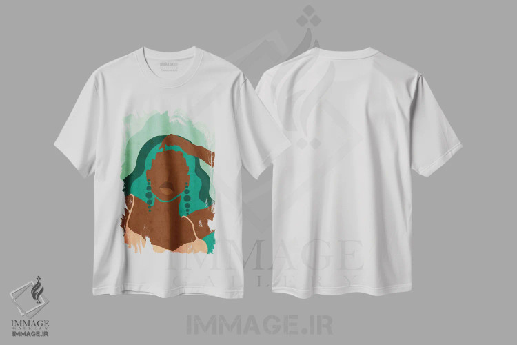 تیشرت سفید طرح دار زمرد، هنر آمریکایی آفریقایی تبار اثر رینا نوریگا | فروشگاه ایماژ