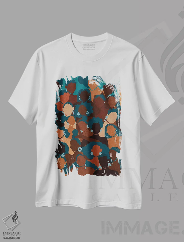 تیشرت سفید طرح دار زن آکوایی، هنر آمریکایی آفریقایی تبار اثر رینا نوریگا | immage.ir
