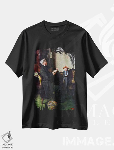 تیشرت مشکی طرح دار مورد ناامید، هنر فاخر کلاسیک اثر نورمن راکول | فروشگاه ایماژ