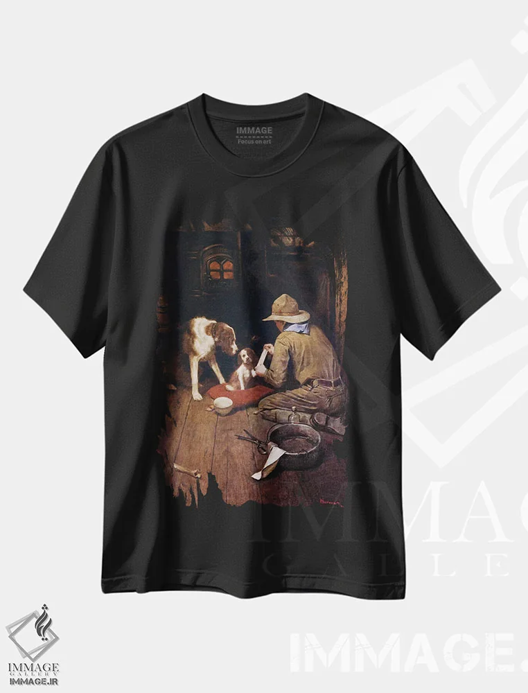 تیشرت مشکی طرح دار یک پیشاهنگ مهربان است، هنر فاخر کلاسیک اثر نورمن راکول | immage.ir