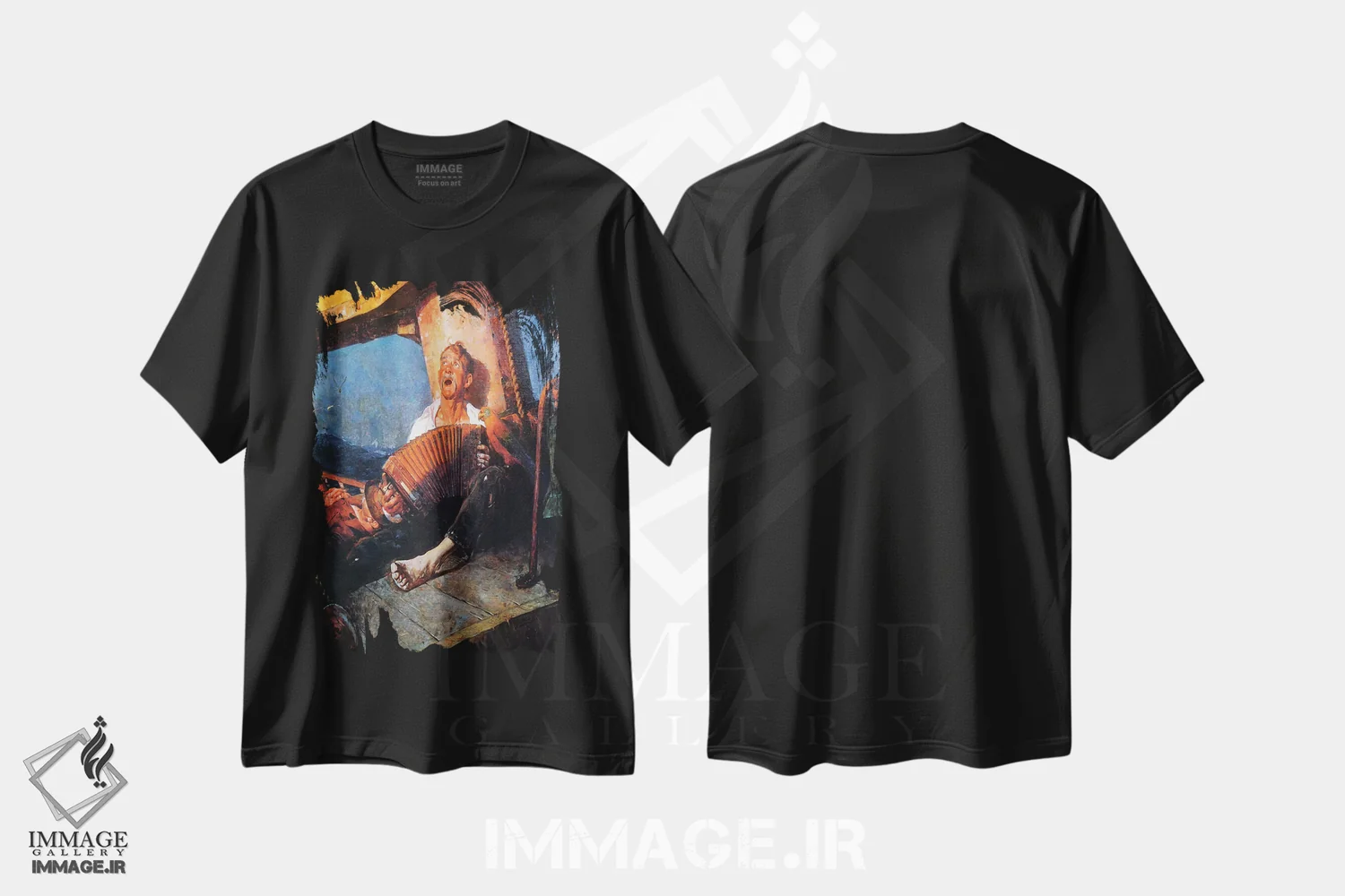 تیشرت مشکی طرح دار خانه، خانهٔ شیرین، هنر فاخر کلاسیک اثر نورمن راکول | فروشگاه ایماژ