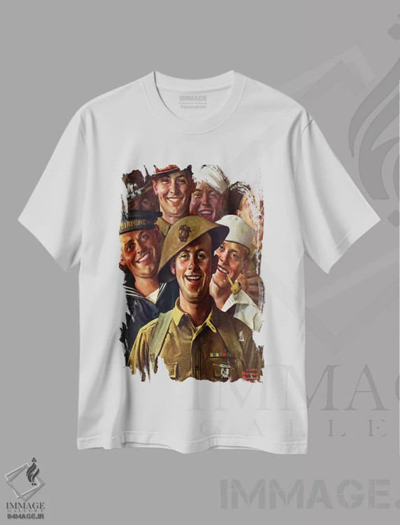 تیشرت سفید طرح دار آیا دل شکسته ایم؟، دکور آمریکایی اثر نورمن راکول | فروشگاه ایماژ