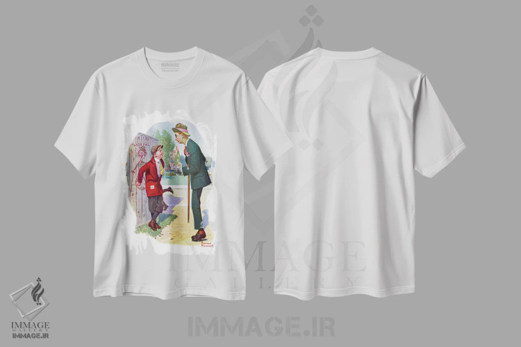 تیشرت سفید طرح دار کار تو نیست، هنر فاخر کلاسیک اثر نورمن راکول | فروشگاه ایماژ