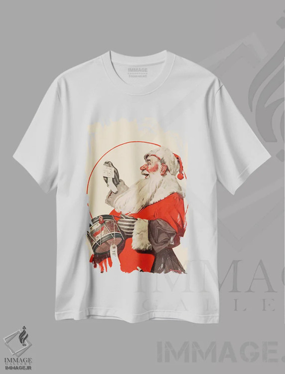 تیشرت سفید طرح دار یک طبل برای تامی، هنر فاخر کلاسیک اثر نورمن راکول | فروشگاه ایماژ