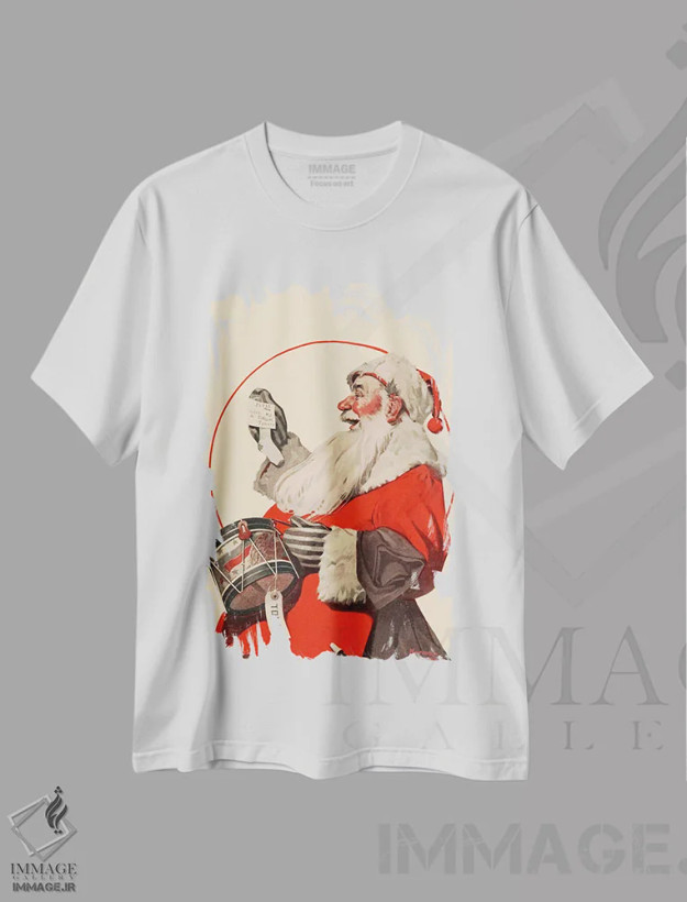 تیشرت سفید طرح دار یک طبل برای تامی، هنر فاخر کلاسیک اثر نورمن راکول | فروشگاه ایماژ