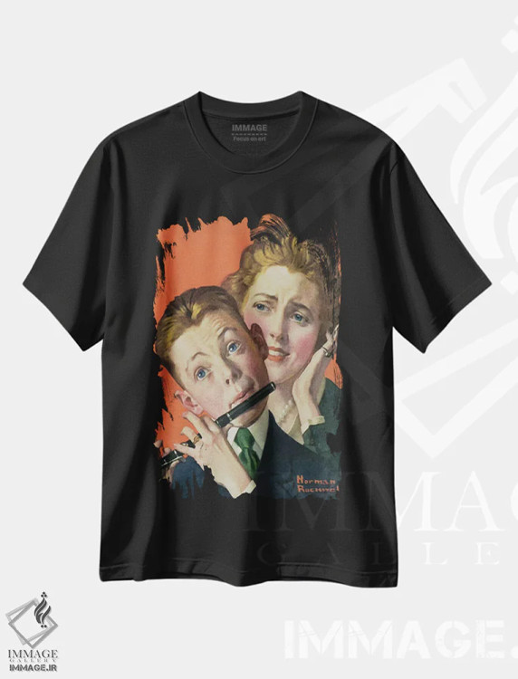 تیشرت مشکی طرح دار پسر نوازنده، هنر فاخر کلاسیک اثر نورمن راکول | فروشگاه ایماژ