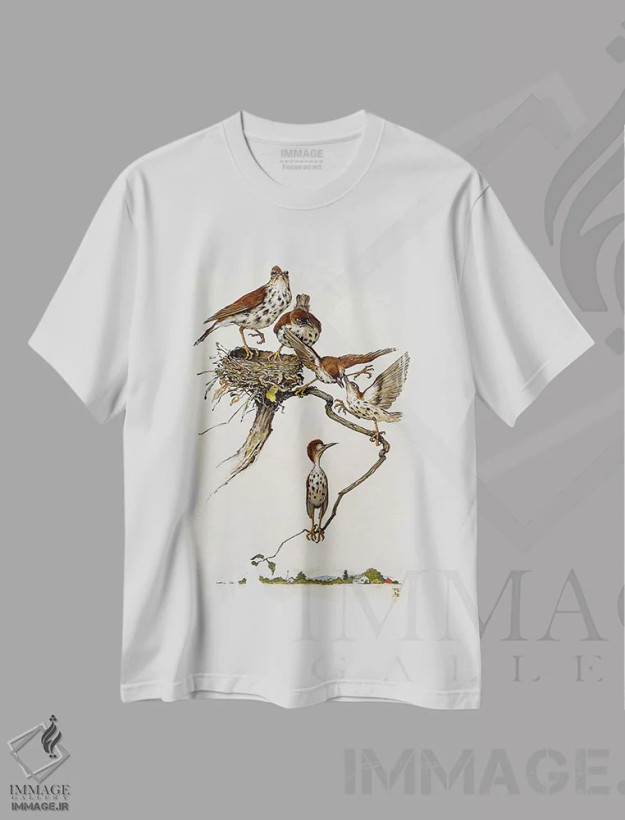 تیشرت سفید طرح دار آثار نورمن راکول - immage.ir