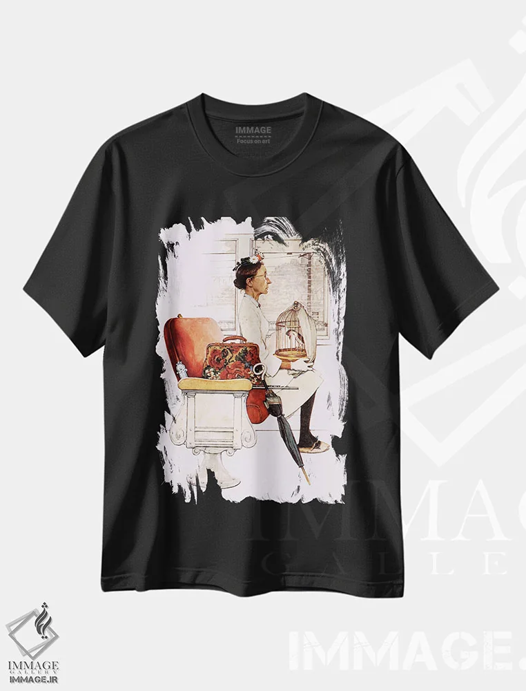 تیشرت مشکی طرح دار آثار نورمن راکول - فروشگاه ایماژ