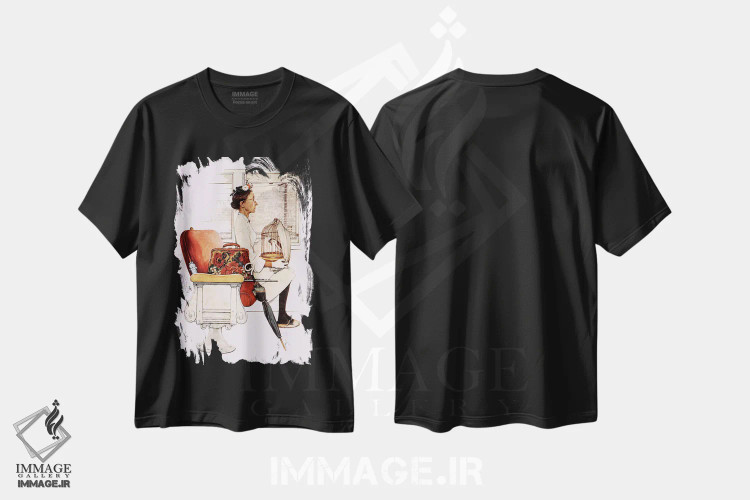 تیشرت مشکی طرح دار آثار نورمن راکول - فروشگاه ایماژ