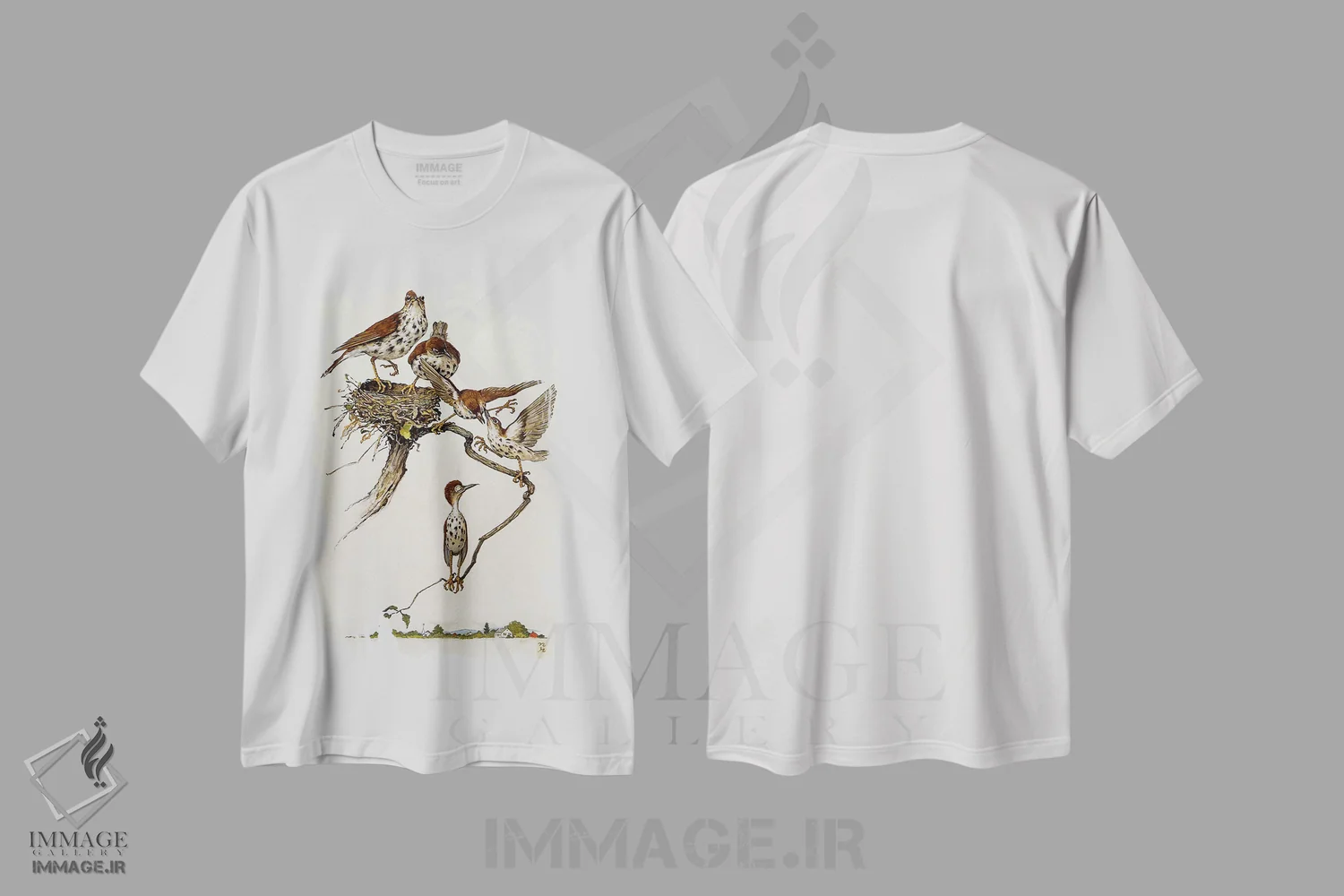 تیشرت سفید طرح دار آثار نورمن راکول - immage.ir