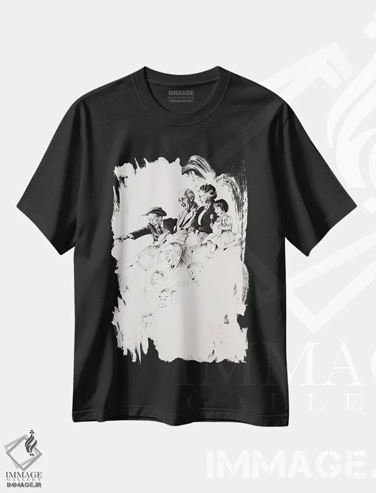 تیشرت مشکی طرح دار سیرک، هنر فاخر کلاسیک اثر نورمن راکول | فروشگاه ایماژ