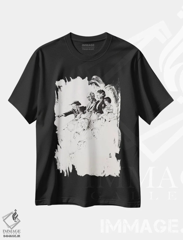 تیشرت مشکی طرح دار سیرک، هنر فاخر کلاسیک اثر نورمن راکول | فروشگاه ایماژ