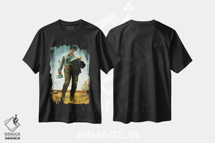 تیشرت مشکی طرح دار لینکلن هیزم شکن، دکور آمریکایی اثر نورمن راکول | immage.ir