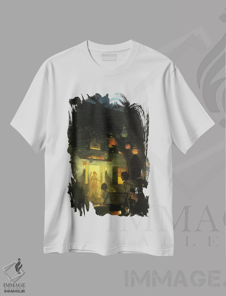 تیشرت سفید طرح دار و نماد خوشامدگویی نور است، هنر فاخر کلاسیک اثر نورمن راکول | فروشگاه ایماژ