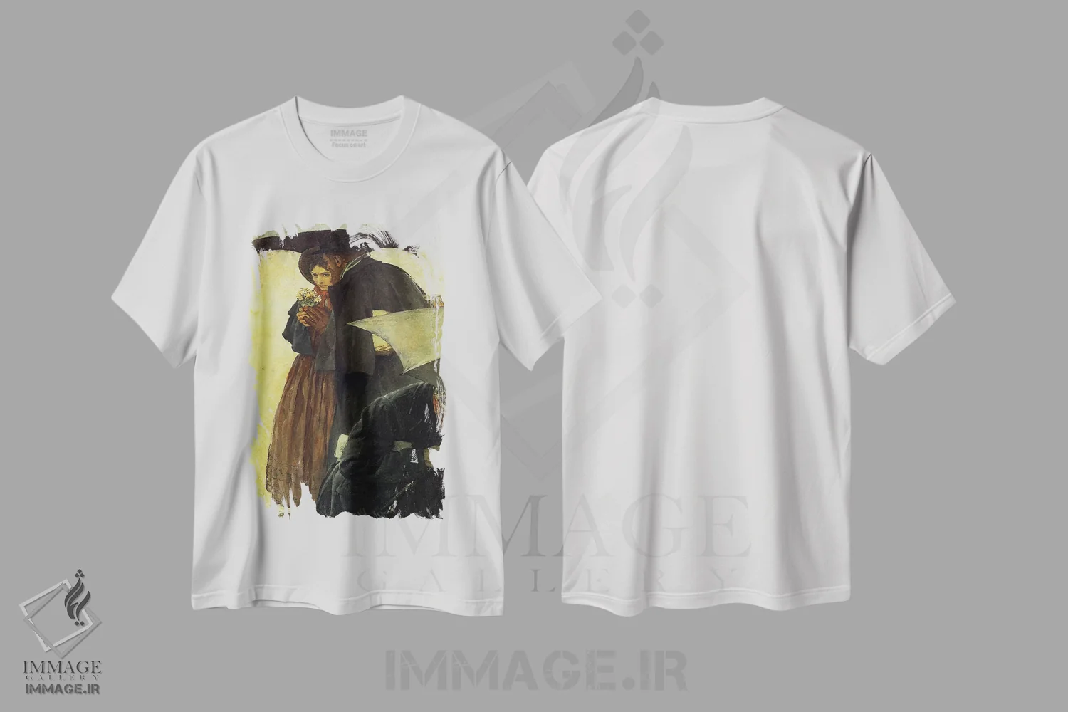 تیشرت سفید طرح دار محبوب ترین نویسندهٔ آمریکایی شماره ۲، هنر فاخر کلاسیک اثر نورمن راکول | immage.ir