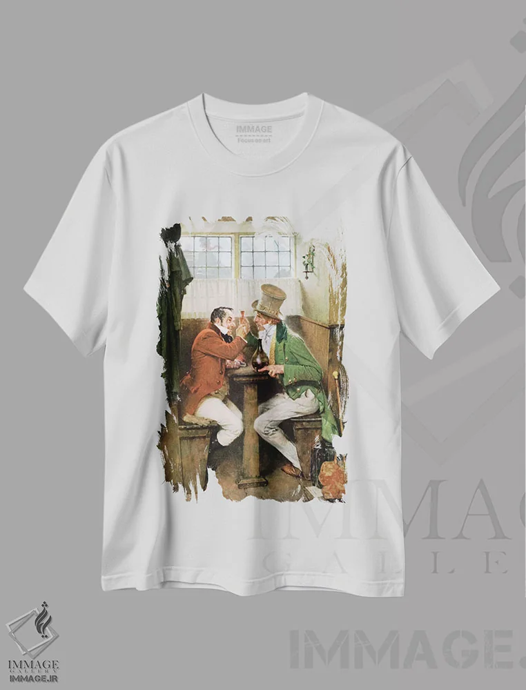 تیشرت سفید طرح دار به بابانوئل، هنر فاخر کلاسیک اثر نورمن راکول | immage.ir
