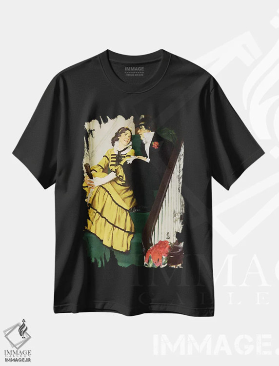 تیشرت مشکی طرح دار محبوب ترین نویسنده آمریکایی، هنر فاخر کلاسیک اثر نورمن راکول | فروشگاه ایماژ