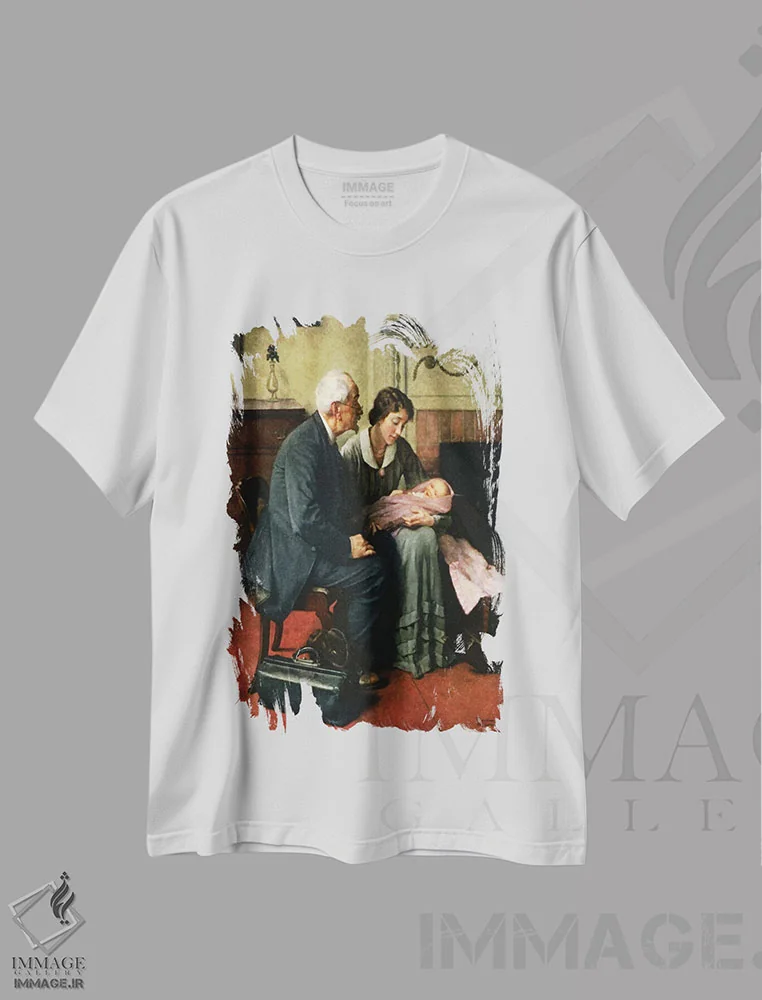 تیشرت سفید طرح دار همسایگانم و خودم، هنر فاخر کلاسیک اثر نورمن راکول | immage.ir