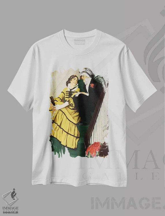 تیشرت سفید طرح دار محبوب ترین نویسنده آمریکایی، هنر فاخر کلاسیک اثر نورمن راکول | immage.ir