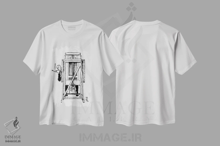 تیشرت سفید طرح دار پرتره نورمن راکول، هنر فاخر کلاسیک اثر نورمن راکول | فروشگاه ایماژ