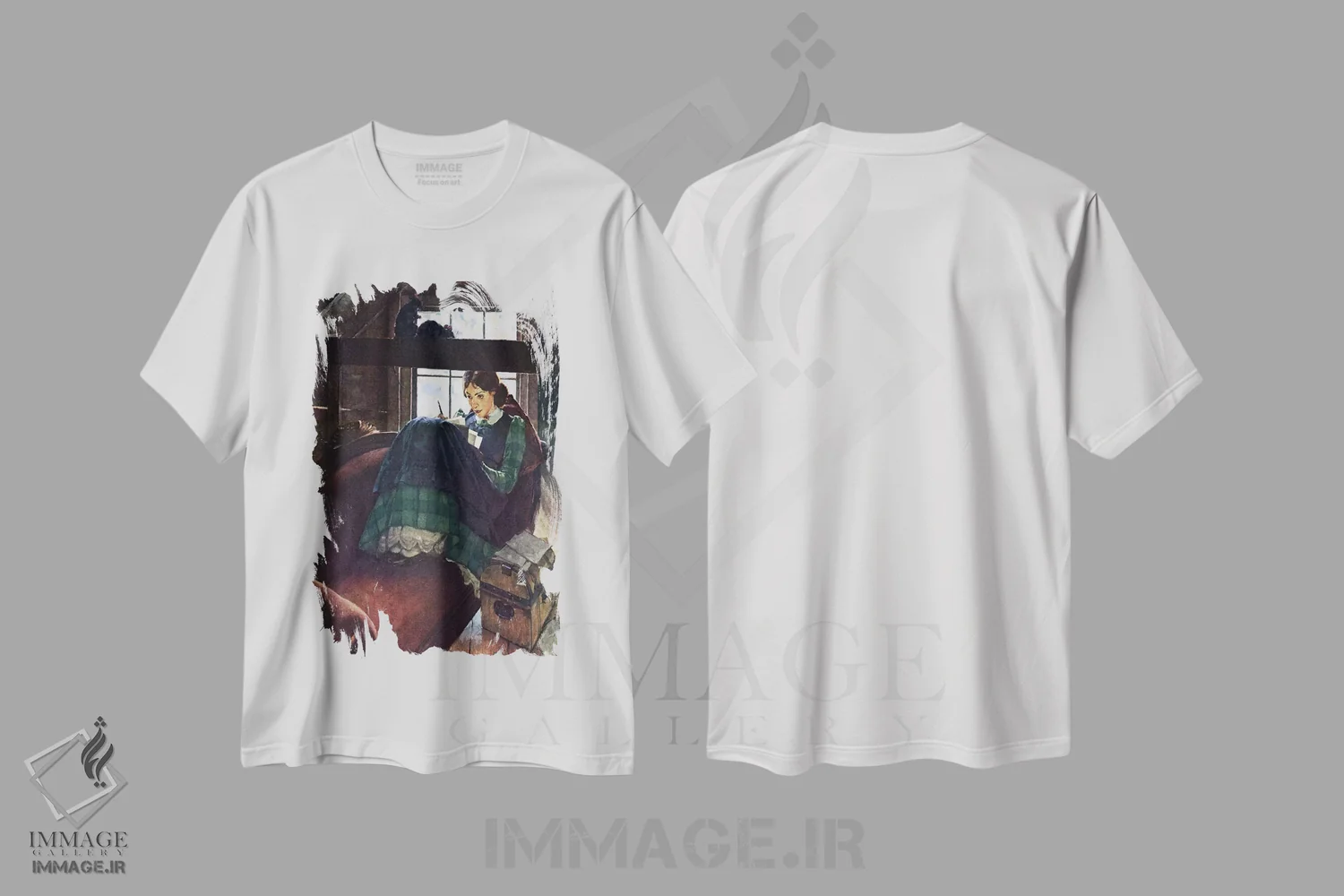 تیشرت سفید طرح دار محبوب ترین نویسنده زن آمریکایی، دکوراسیون جایگزین اثر نورمن راکول | immage.ir