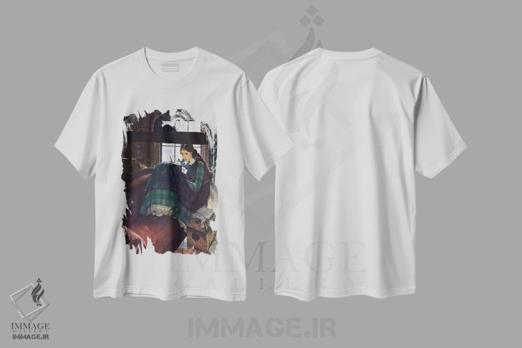تیشرت سفید طرح دار محبوب ترین نویسنده زن آمریکایی، دکوراسیون جایگزین اثر نورمن راکول | immage.ir