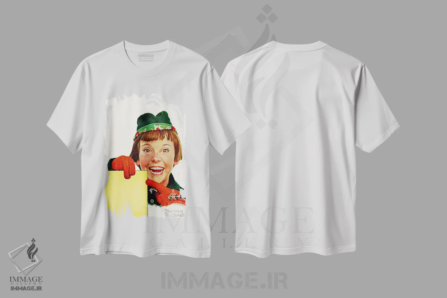 تیشرت سفید طرح دار نگاه کن مامان، هنر فاخر کلاسیک اثر نورمن راکول | immage.ir