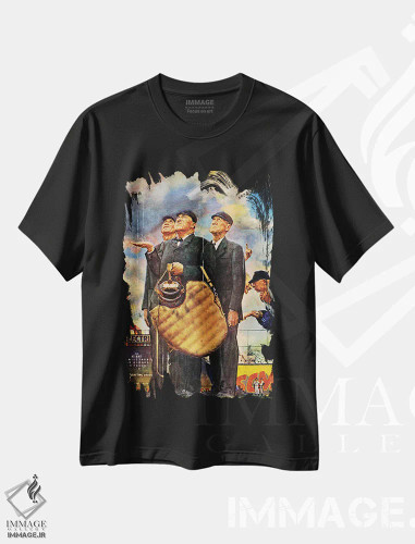 تیشرت مشکی طرح دار پایان ششمین اینینگ، هنر فاخر کلاسیک اثر نورمن راکول | فروشگاه ایماژ
