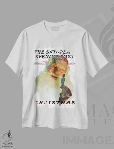 تیشرت سفید طرح دار 1927,کریسمس ۱۹۲۷، هنر فاخر کلاسیک اثر نورمن راکول | فروشگاه ایماژ