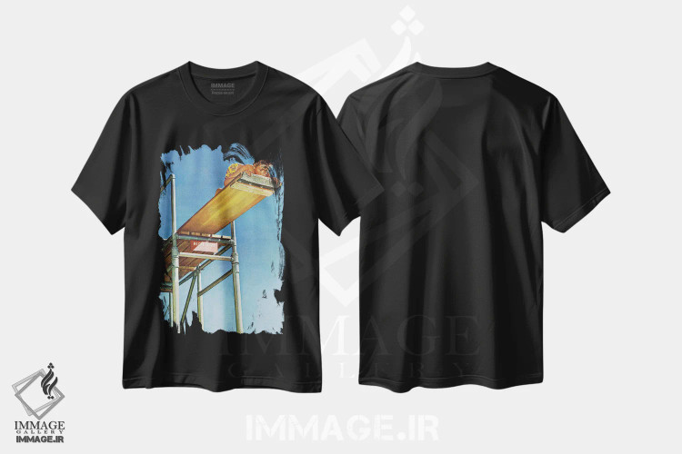 تیشرت مشکی طرح دار پسر روی تخته شیرجه بلند، هنر فاخر کلاسیک اثر نورمن راکول | immage.ir