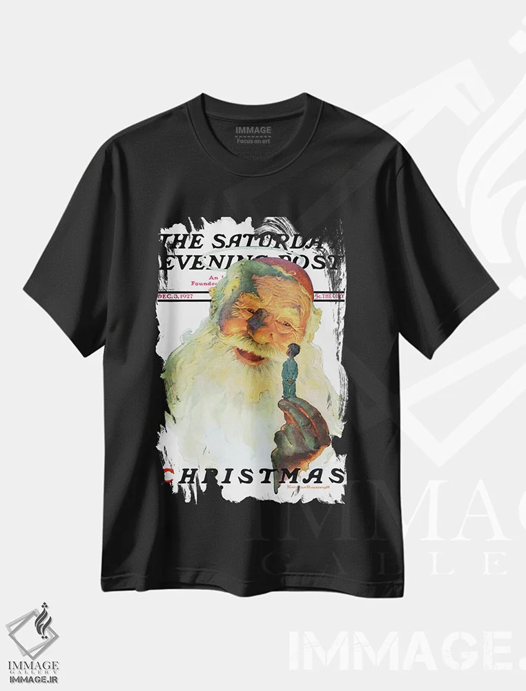 تیشرت مشکی طرح دار 1927,کریسمس ۱۹۲۷، هنر فاخر کلاسیک اثر نورمن راکول | immage.ir